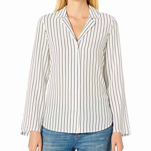 Stripe Silk true white, true black shirt